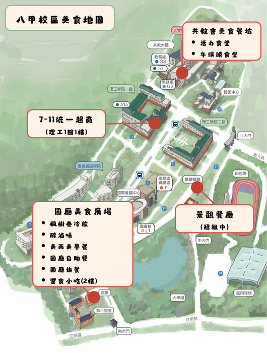 八甲校區美食地圖