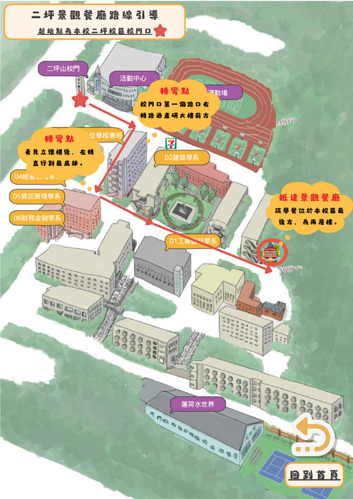 【二坪校區】景觀餐廳位置圖圖片